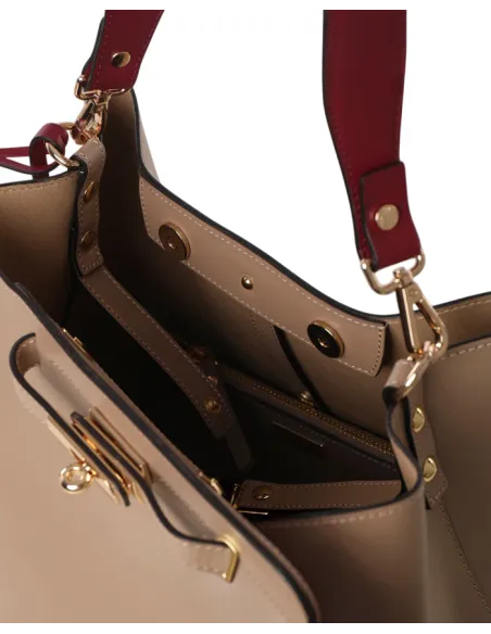 Livia Gianni Notaro leather shoulder bag, taupe