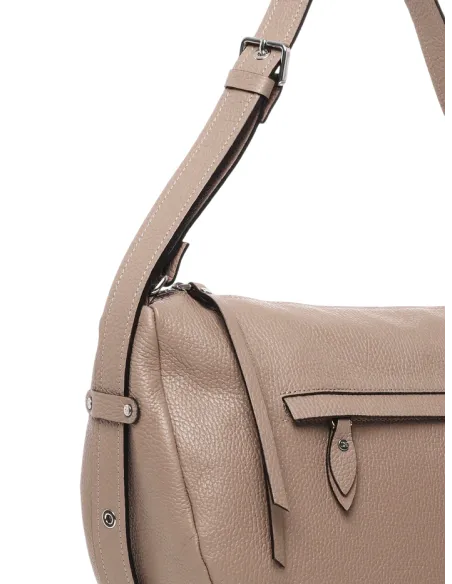 Borsa a tracolla con chiusura con zip Gianni Notaro, beige