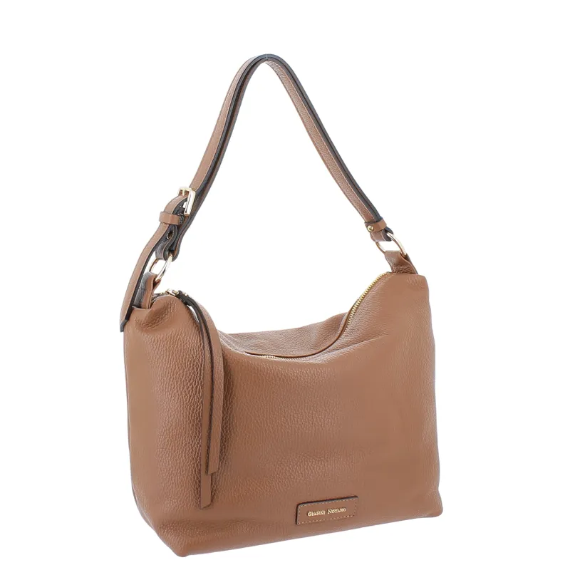 Borsa a spalla media in pelle Gianni Notaro, marrone 2
