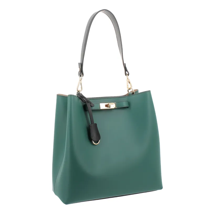 Livia Gianni Notaro leather shoulder bag, green 2