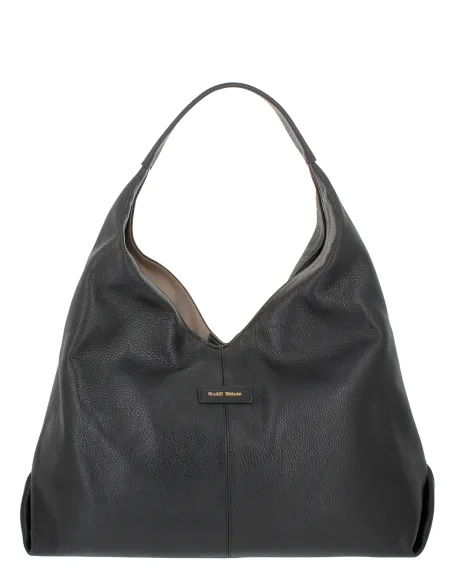 Gianni Notaro große Schultertasche mit Magnetverschluss, schwarz