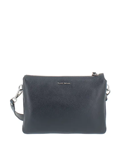 Tracolla in pelle con chiusura con zip Gianni Notaro, blu