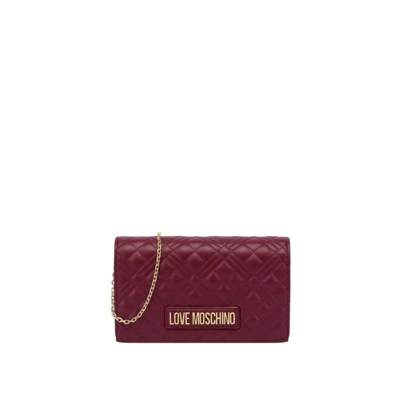 Love Moschino quilted clutch bag, wine