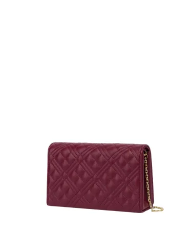 Love Moschino quilted clutch bag, wine