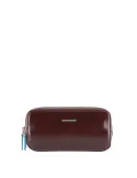 Herren-Clutch-Tasche mit drei Fächern mit Reißverschluss Piquadro Blue Square, dunkelbraun