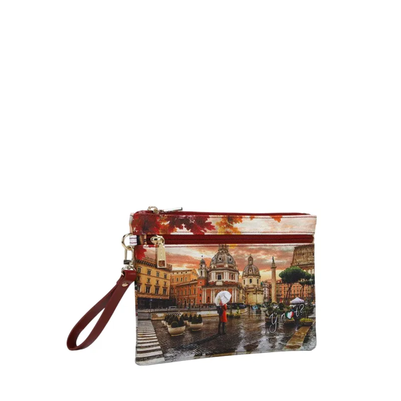 Ynot medium clutch bag with handle, rome raining 2