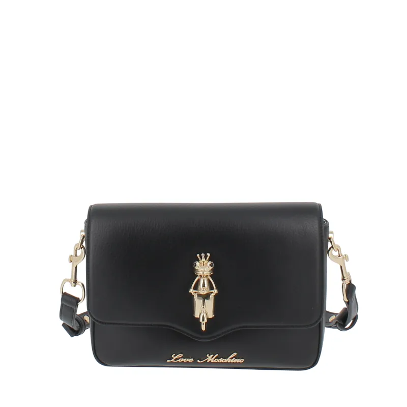 Love Moschino shoulder bag with flap, black