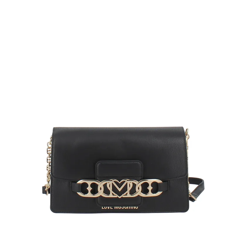 Borsa a spalla donna Love Moschino, nera