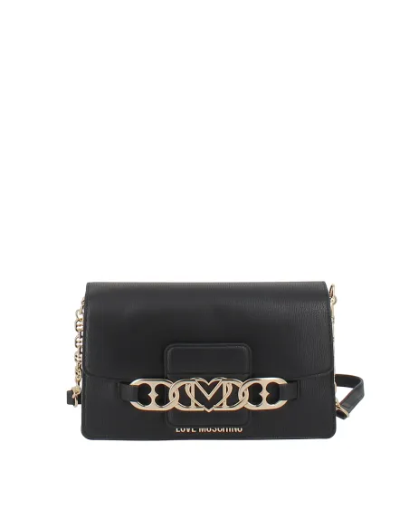 Love Moschino shoulder bag with flap, black