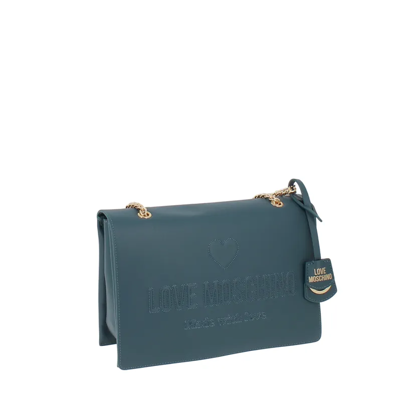 Borsa Moschino con tracolla in catena, smeraldo 2