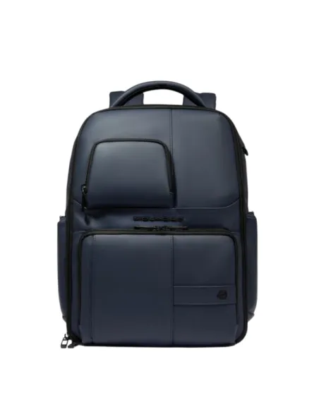 Piquadro 15.6" laptop backpack in waterproof fabric, blue