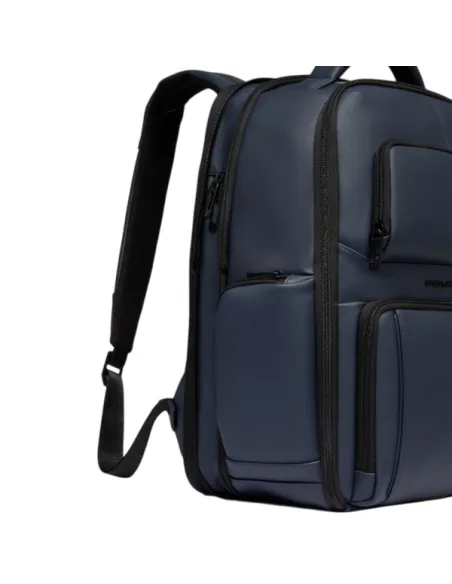 Piquadro 15.6" Laptop-Rucksack aus wasserdichtem Stoff, blau