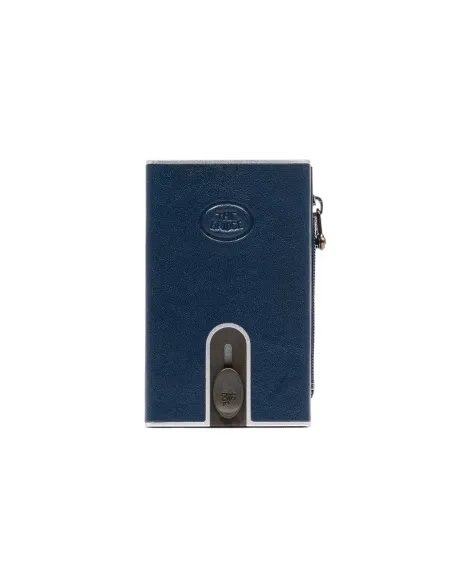 The Bridge Story Compact wallet for cash and credit cards with sliding system and coin pocket, blue
