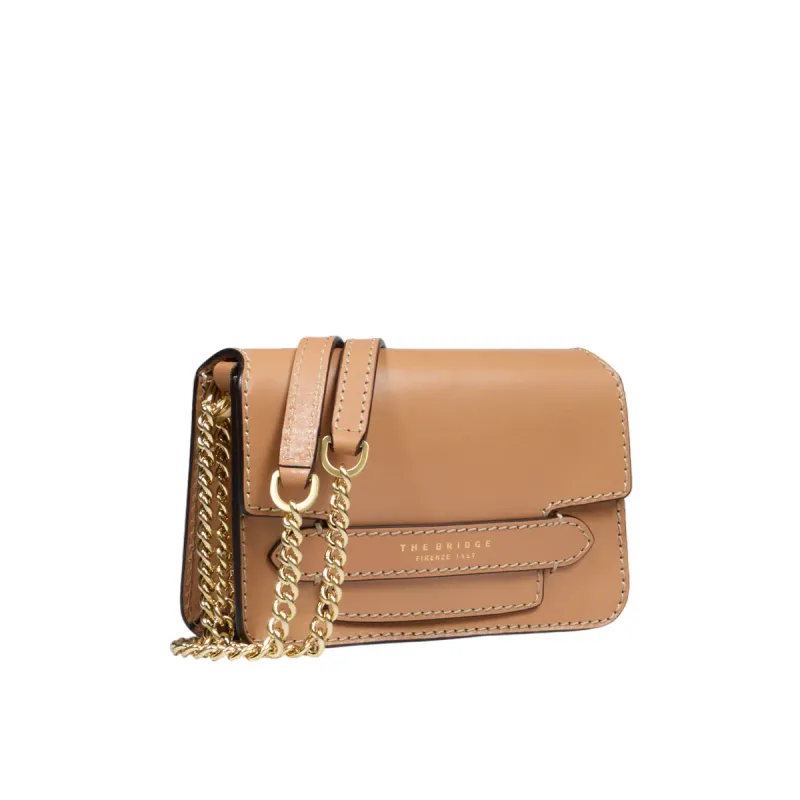 Borsa a tracolla con pattina The Bridge Lucrezia, marzapane 2