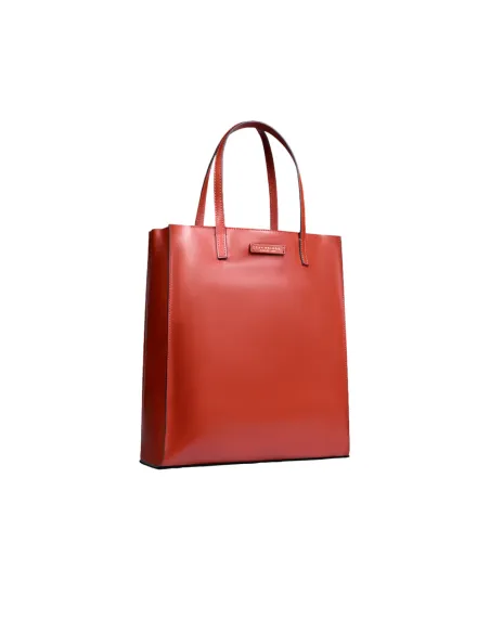 Shopping verticale con chiusura con zip The Bridge Mirra, arancio bruciato