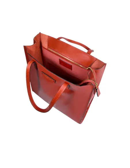 The Bridge Mirra Einkaufstasche mit Reißverschluss, Gebrannte Orange