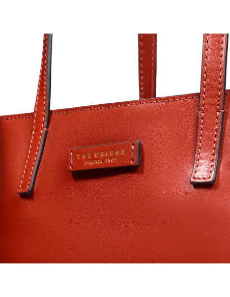 Shopping verticale con chiusura con zip The Bridge Mirra, arancio bruciato