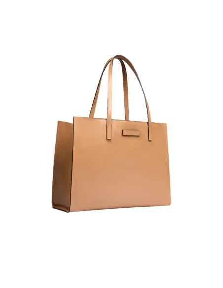 Horizontale Einkaufstasche The Bridge Mirra mit Reißverschluss, Marzipan