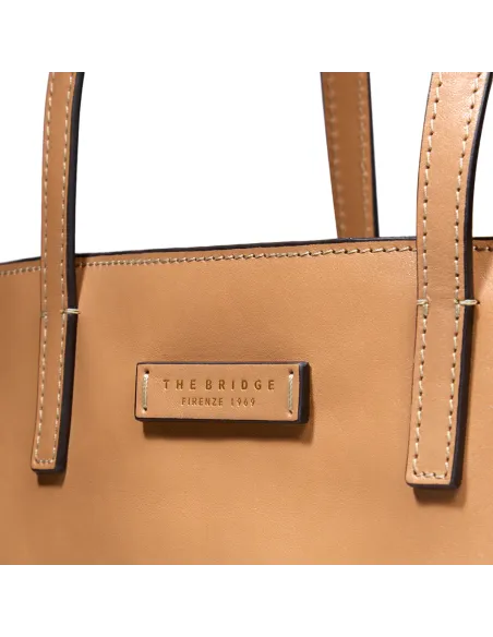 The Bridge Mirra horizontal shopping bag with zip closure, marzipan