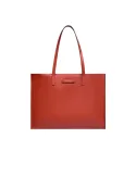 The Bridge Mirra horizontal shopping bag with zip closure, burnt orange