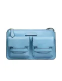 Borsa a tracolla con tasche esterne The Bridge Lucrezia, azzurra