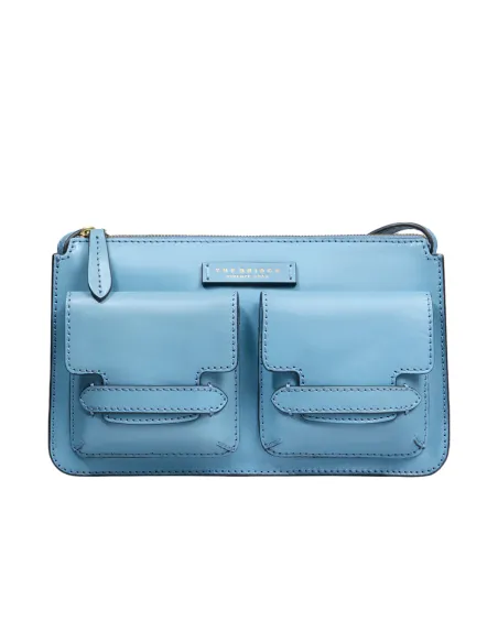 The Bridge Lucrezia cross-body bag with front pockets, Baby Blue