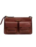 The Bridge Lucrezia cross-body bag with front pockets, brown