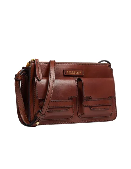 The Bridge Lucrezia cross-body bag with front pockets, brown