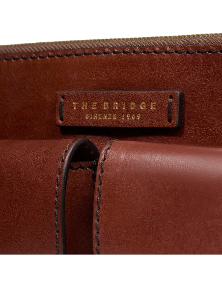 Borsa a tracolla con tasche esterne The Bridge Lucrezia, marrone