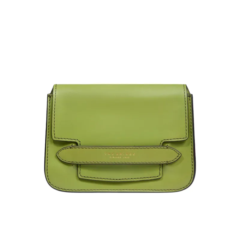 Tracolla in pelle con pattina, pistacchio