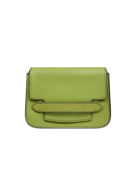 Tracolla in pelle con pattina, pistacchio