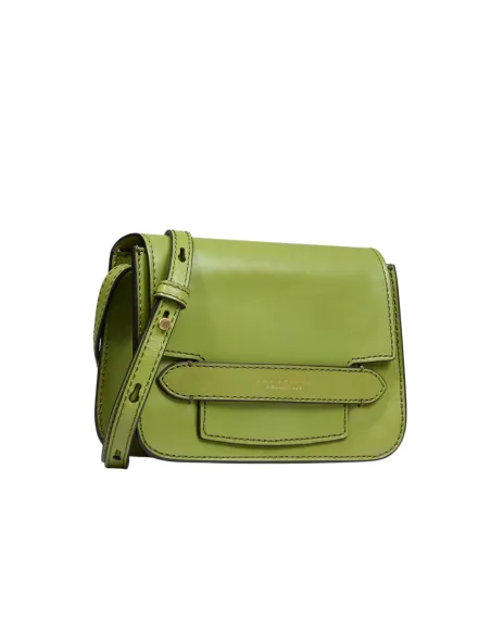 Tracolla in pelle con pattina, pistacchio