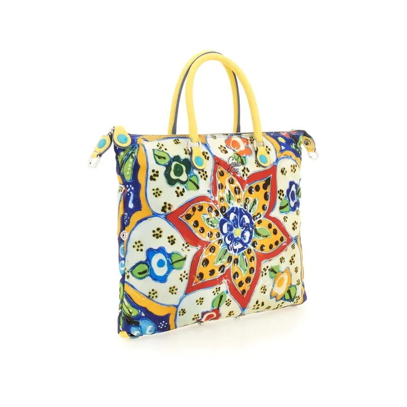 Gabs G3 Plus medium-sized women's bag, Ceramic Flowers 2
