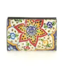 Gabs Gmoney14 Brieftasche für Frauen aus Leder mit Druck, Keramik Blumen