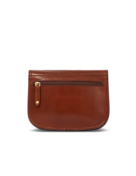 Borsa a tracolla con patta a tre scomparti The Bridge Story marrone