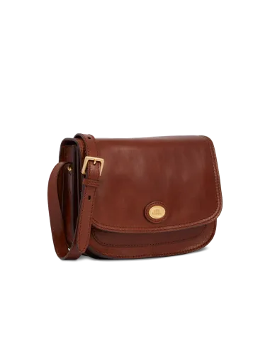 Shoulder bag with flap and three...