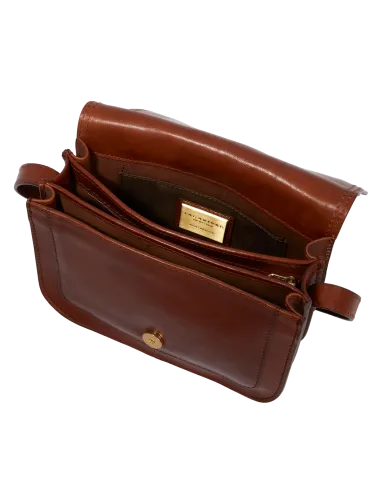 Shoulder bag with flap and three...