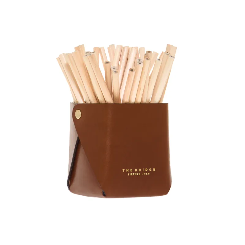 Pen holder cup The Bridge, brown