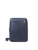Piquadro Cronus iPad® Leder Herren-Umhängetasche, Blau