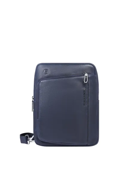 Piquadro Cronus iPad® Leather Men's Cross-Body Bag, Blue
