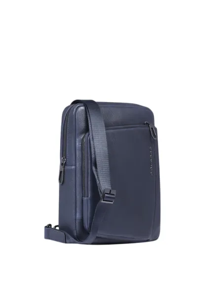Piquadro Cronus iPad® Leather Men's Cross-Body Bag, Blue