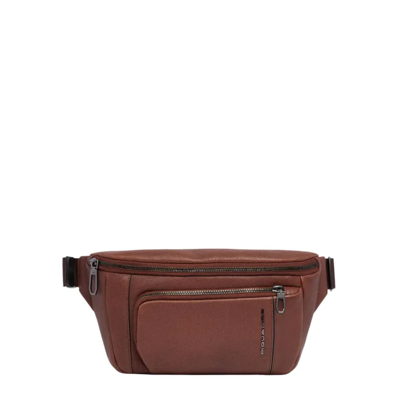 Piquadro Cronus leather bum bag, brown