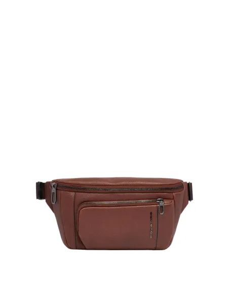 Piquadro Cronus Gürteltasche aus Leder, braun