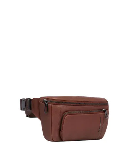 Piquadro Cronus leather bum bag, brown