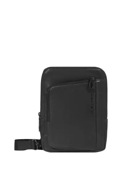 Borsello uomo in pelle porta iPad®mini Piquadro Cronus, nero