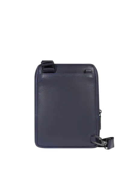 Piquadro Cronus iPad®mini leather cross-body bag, blue