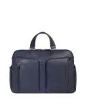 Piquadro Cronus 15.6 laptop bag with two compartments, blue