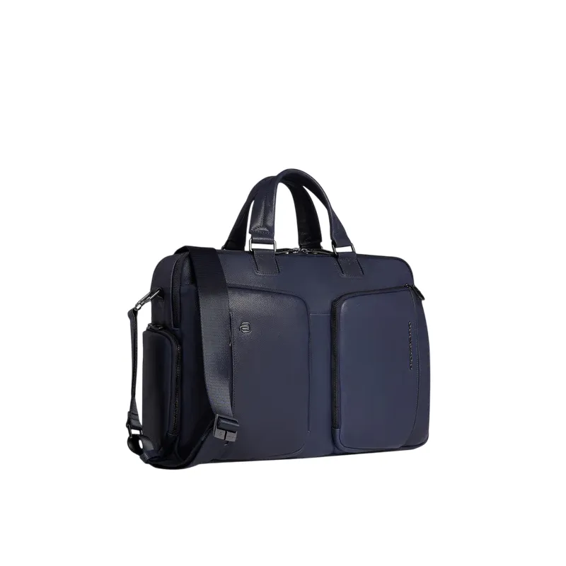 Piquadro Cronus 15.6 Laptoptasche mit zwei Fächern, blau 2