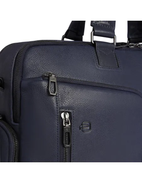 Piquadro Cronus 15.6 laptop bag with two compartments, blue