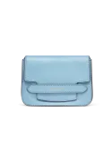 Tracolla in pelle con pattina, baby blue